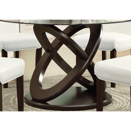 Monarch Specialties Dining Table - 48"Dia / Espresso With Tempered Glass I 1749